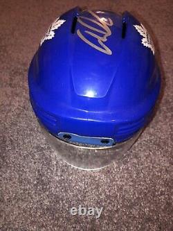 Auston Matthews Signed Toronto Maple Leafs Logo Mini Hockey Helmet Coa