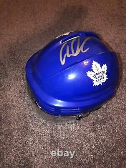 Auston Matthews Signed Toronto Maple Leafs Logo Mini Hockey Helmet Coa