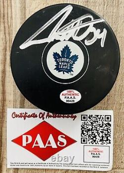 Auston Matthews Signed Toronto Maple Leafs Official Hockey Puck Autographed COA