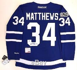 Auston Matthews Signed Toronto Maple Leafs Reebok Jersey NHL 100 Patch Psa Coa
