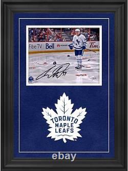 Auston Matthews Toronto Maple Leafs FRMD Signed 8x10 NHL Debut Hat Trick Photo