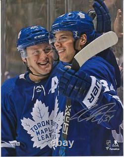 Auston Matthews Toronto Maple Leafs Signed 11 x 14 Goal Celebration Photo