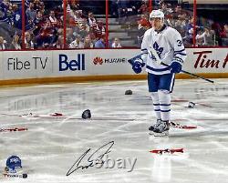 Auston Matthews Toronto Maple Leafs Signed 16x20 First NHL Hat Trick Photo