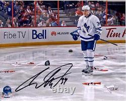 Auston Matthews Toronto Maple Leafs Signed 8 x 10 NHL Debut Hat Trick Photo