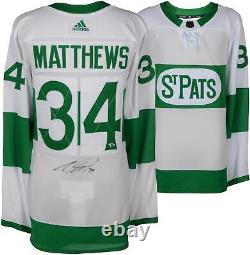 Auston Matthews Toronto Maple Leafs Signed Green St Pats Adidas Authentic Jersey