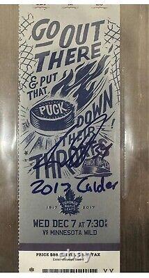 Auston Matthews Toronto Maple Leafs Signed & Inscribed Rookie Season Game Ticket