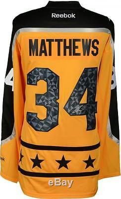 Auston Matthews Toronto Maple Leafs Signed Yellow 2017 ASG Reebok Premier Jersey