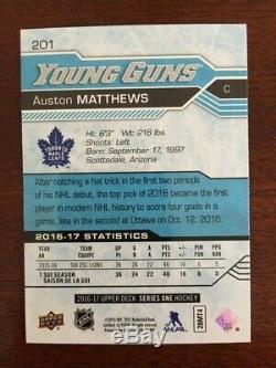 Auston Matthews Young Guns #201 Upper Deck Rookie Card Series One