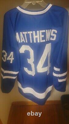 Auston Matthews signed Blue Toronto Maple Leafs Hockey Jersey with COA Sz XL