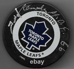 Auto. Toronto Maple Leafs Ted Kennedy Official Game Puck with JSA Authentication