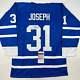 Autographed/signed Curtis Joseph Toronto Blue Hockey Jersey Jsa Coa