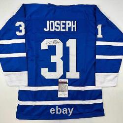 Autographed/Signed Curtis Joseph Toronto Blue Hockey Jersey JSA COA