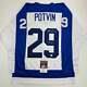 Autographed/signed Felix Potvin The Cat Toronto White Hockey Jersey Jsa Coa