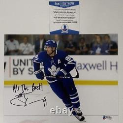 Autographed/Signed JOHN TAVARES Toronto Maple Leafs 8x10 Hockey Photo BAS COA