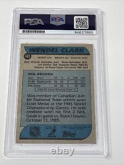Autographed Wendel Clark 1986 Topps Rookie Card Toronto Maple Leafs 1st Pick PSA