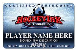 BORJE SALMING Signed Toronto Maple Leafs Original 6 Logo Puck with HOF Inscription