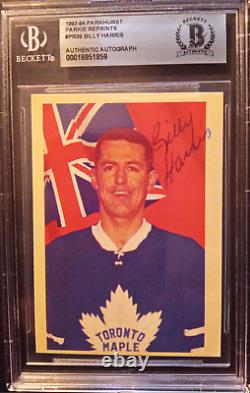 Billy Harris Autographed 1993-94 Parkhurst Reprints Toronto Maple Leafs Card