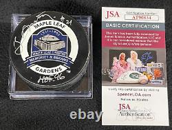 Borje Salming Signed Toronto Maple Leafs Gardens Final Season Game Puck JSA COA