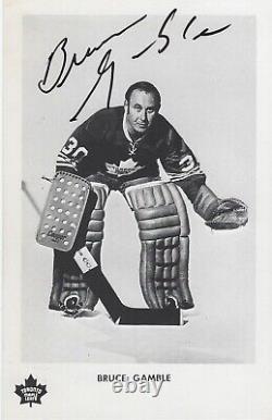 Bruce Gamble Autographed Signed RARE Maple Leafs Team Issued Photo NHL withCOA