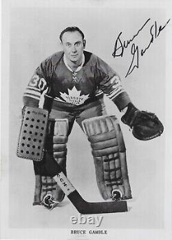 Bruce Gamble Autographed Signed RARE Maple Leafs Team Issued Photo NHL withCOA