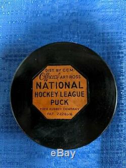CCM Art Ross Slug Tyer Rubber Reverse Toronto Maple Leafs Game Puck 62-64 Pat No