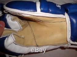 CCM Mhg135s Toronto Maple Leafs Hockey Gloves Vintage Leather 15 5 Roll