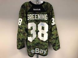 Camo Reebok Toronto Maple Leafs NHL Pro Stock Hockey Player Jersey 56 Greening