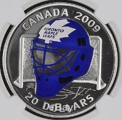 Canada 2009 $20 Toronto Maple Leaves Goalie Mask Ngc Pf-69 Top Pop