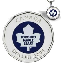 Canada Rare NHL Hockey Loonie $1 Dollar Coin DIY, Toronto Maple Leafs, 2008