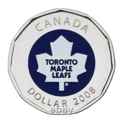 Canada Rare NHL Hockey Loonie $1 Dollar Coin DIY, Toronto Maple Leafs, 2008
