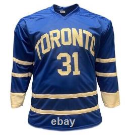 Curtis Joseph? Autographed Toronto? Pro Style Hockey Jersey Blue (JSA)