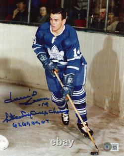 DAVE KEON SIGNED 8x10 PHOTO + HUGE INSCRIPTION TORONTO MAPLE LEAFS BECKETT BAS