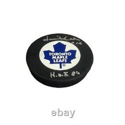 DAVE KEON Signed Toronto Maple Leafs Puck HOF 86 (Exact Photo Shown) 00294