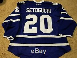 DEVIN SETOGUCHI 15'16 Blue Toronto Maple Leafs Game Worn Used Hockey Jersey coa