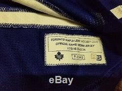 DEVIN SETOGUCHI 15'16 Blue Toronto Maple Leafs Game Worn Used Hockey Jersey coa