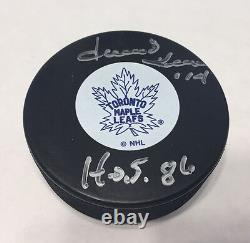 Dave Keon Signed Vintage Era Hockey Puck +hof 86 Toronto Maple Leafs Beckett Bas