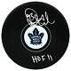 Doug Gilmour Signed Maple Leafs Logo Hockey Puck Withhof'11 -(schwartz Sports Coa)