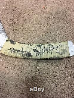 ED BELFOUR 03'04 Signed Toronto Maple Leafs Goalie Game Used Hockey Stick COA