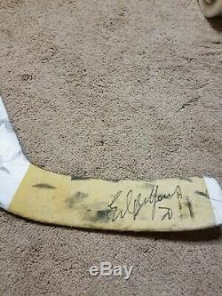 ED BELFOUR 11-7-03 Signed PHOTOMATCHED Toronto Maple Leafs Game Used Stick