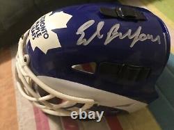 Ed Belfour Signed Toronto Maple Leafs Mini Goalie Shield, Protector Head Gear HOF