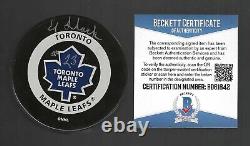Eddie Shack Signed Toronto Maple Leafs Official Game Puck Beckett COA