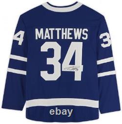 FRMD Auston Matthews Maple Leafs Signed Blue Assistant Captain Breakaway Jersey