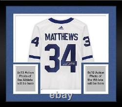 FRMD Auston Matthews Maple Leafs Signed White Alt Captain Adidas Auth Jersey