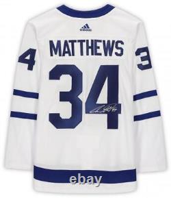 FRMD Auston Matthews Maple Leafs Signed White Alt Captain Adidas Auth Jersey