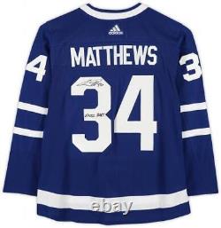 FRMD AustonMatthews Maple Leafs 2022 HartTrophy Winnr Signed Adidas Jersey Insc