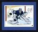Framed Jack Campbell Toronto Maple Leafs Signed 16 X 20 Blue Save Photo