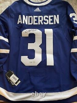 Frederik Andersen Signed Autographed Adidas Toronto Maple Leafs Jersey Coa Sz 52