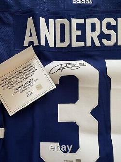 Frederik Andersen Signed Autographed Adidas Toronto Maple Leafs Jersey Coa Sz 52