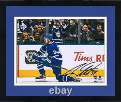 Frmd Auston Matthews Maple Leafs Signed 8 x 10 Blue Jersey Celebration Photo
