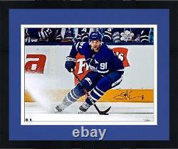 Frmd John Tavares Toronto Maple Leafs Signed 16 x 20 Blue Jersey Turning Photo